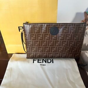 Authentic Fendi Large Flat Pouch